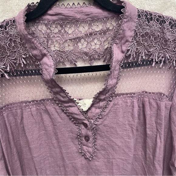 Perch Blu Pepper women’s purple blouse dainty lace size 3X boho coquette - Picture 5 of 9